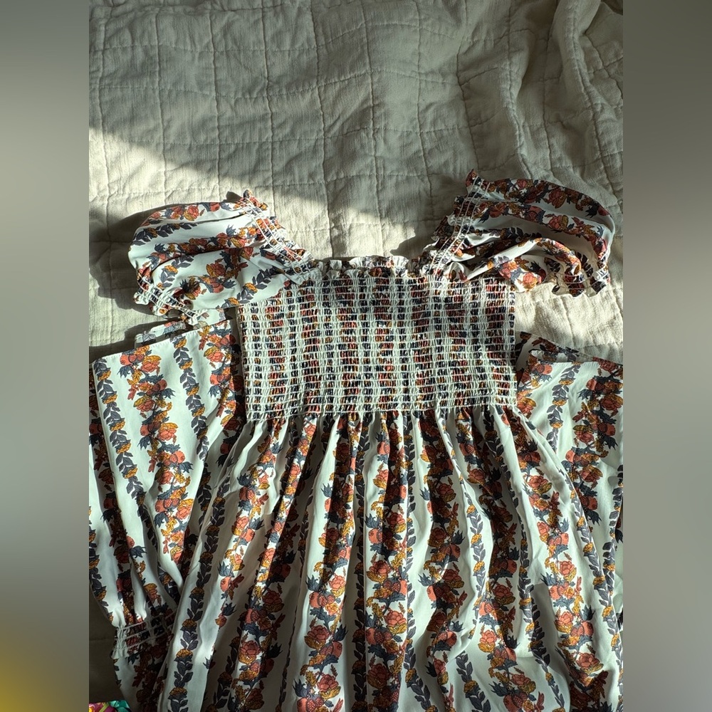 Floral Puffed Sleeve Maxi Dress